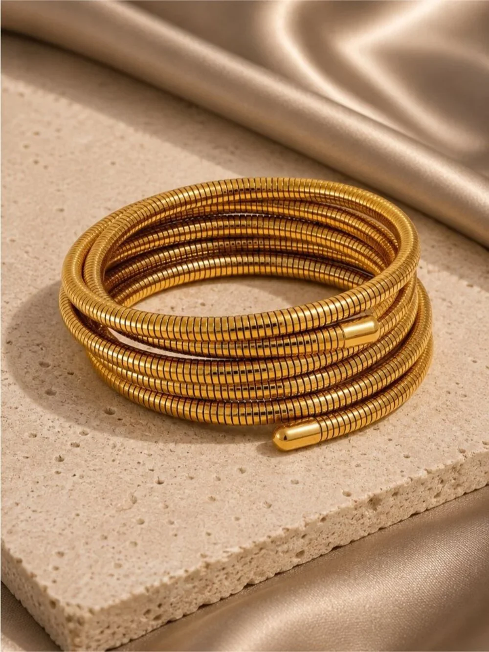 Gold Plated  Coil Wrap Bracelet